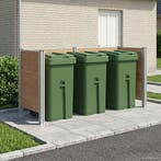 vidaXL Afvalbak Schutting Bruin 237 x 85 x 115 cm Aluminium, Verzenden