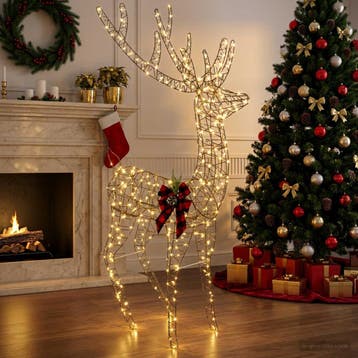 vidaXL 3D Kerst Rendier LOVIISA 560 LEDs Warmwit 96 x 40 x, Verzenden