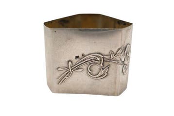 Servetring - .833 zilver - Bloemen, Antiek en Kunst