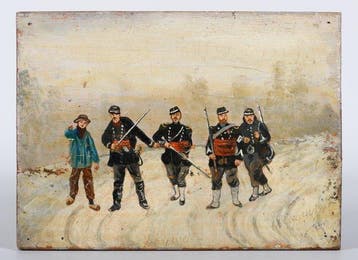 Franse school (XIX) - Le Guide – olie op paneel, Frankrijk, Antiquités & Art
