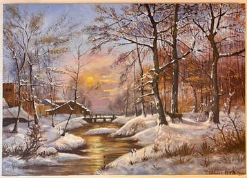 Russische school (XX) - Stimmungsvolle Winterlandschaft