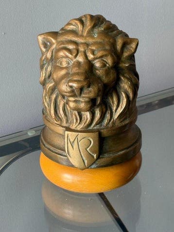 Sculpture, Antieke buste van leeuw - 23 cm - Laiton, Antiek en Kunst