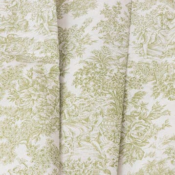BA066 - Toile de Jouy-stof groen – 2,8 x 2,5 m - Meubelstof