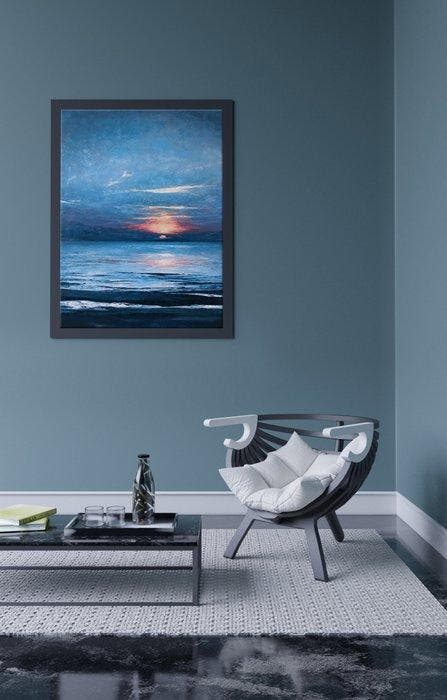 Anna Stakanova - Sunset in Zandvoort, Antiquités & Art, Art | Peinture | Moderne