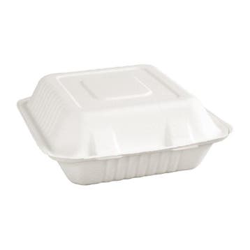Maaltijddozen | 3 Compartimenten | Composteerbaar Bagasse |, Verzenden, Nieuw in verpakking