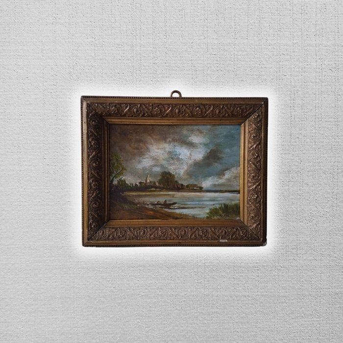 Philipp Röth (1841-1921) - Seelandschaft mit Figuren, Antiquités & Art, Art | Peinture | Classique