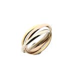 Tricolor gouden trinity ring, Handtassen en Accessoires, Ringen, Gebruikt, Overige kleuren, Ophalen of Verzenden, Kleiner dan 17