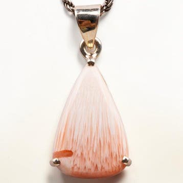 Roze Scolecite Ring in 925 zilver – Brazilië - Hoogte: 35 mm