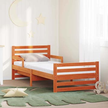 vidaXL Bedframe met uitschuifbaar matras Bruin 80 x 200 cm, Verzenden, Nieuw