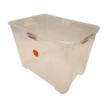 Nestbare Stapelbak 390x280x280 mm transparant pp gebruikt, Ophalen of Verzenden