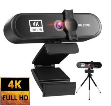 Webcam 4K laptop USB microfoon PC UltraHD autofocus + cover, Verzenden