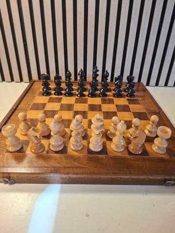Jeu déchecs - Jaren 60 Okwa Schaakspel en Backgammon spel -