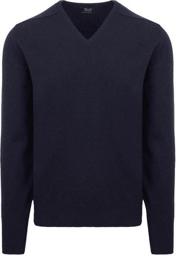 William Lockie V-Hals Lamswol Navy maat Maat 52/54 (L) Heren, Verzenden