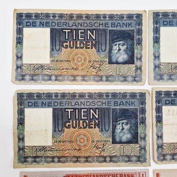 Nederland. - 4x 10, 2x 10 Gulden - various dates - PL36,