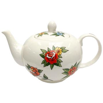 Polspotten Tattoo Theepot - Nieuw in verpakking - Ongebruikt, Verzenden, Nieuw, Keramiek, Overige typen