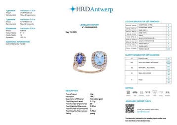 Verlovingsring - 14 karaat Geel goud - 2.25ct. tw. Tanzaniet