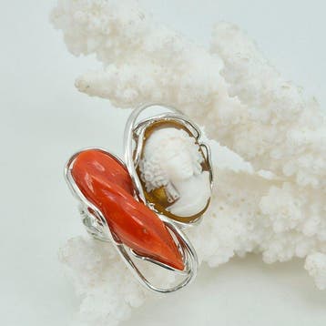 Koraal - Zilver - Ring - CORALLO MEDITERRANEO