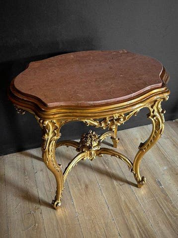 Middentafel - Hout, Marmer - Hoogte: 79 cm
