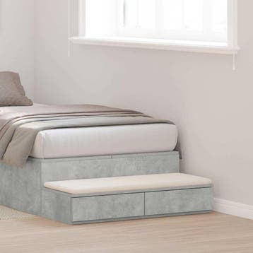 vidaXL Bedlades Beton Grijs 75 x 36,5 x 16,5 cm Bewerkt hout, Verzenden, Nieuw