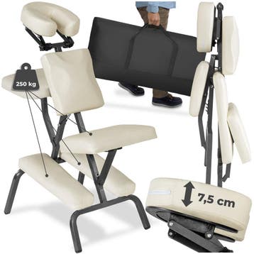 Massagestoel van imitatieleer - beige, Verzenden, Nieuw