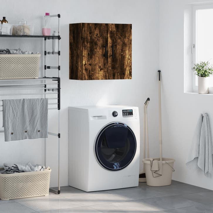 vidaXL Wandkast 60x31x60 cm bewerkt hout gerookt, Huis en Inrichting, Kasten | Overige, Nieuw, Verzenden