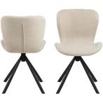 De Rebellenclub Pescara Eetkamerstoel - Set Van 2 - Beige, Verzenden, Zo goed als nieuw