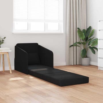 vidaXL Slaapbank / zetel Zwart 65 x 80 x 83 cm Stof, Huis en Inrichting, Zetels | Zetels, Verzenden, Nieuw