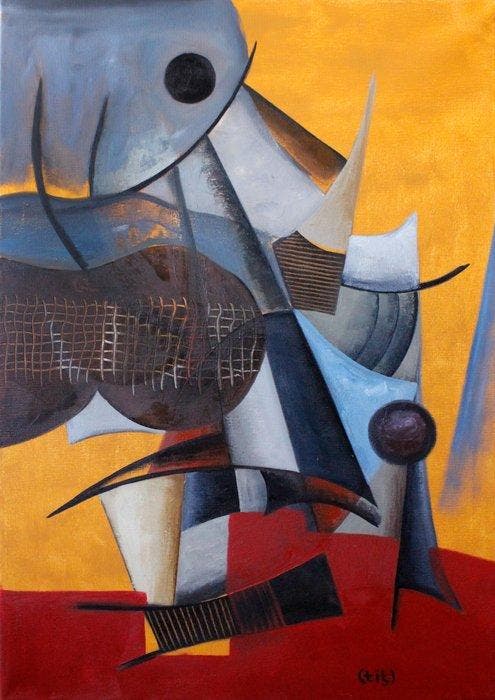 Vova Titov - Mechanical creature, Antiquités & Art, Art | Peinture | Moderne