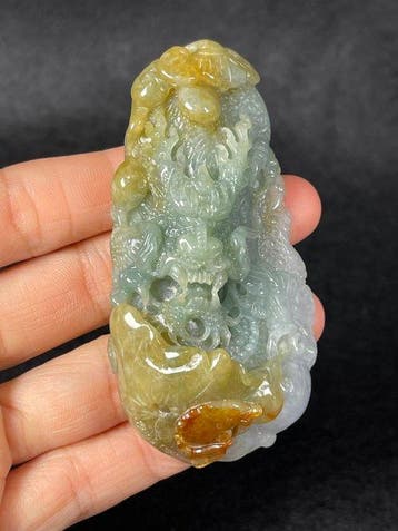 Jade Authentieke Birmese nefrietjade, handgesneden