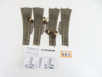 Fleischmann H0 - 6140 - Modeltreinsporen (4) - 4 Wissels, Hobby en Vrije tijd, Nieuw