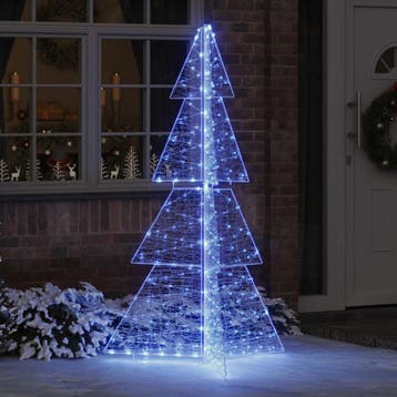vidaXL Kerstboom Blauw 180 cm Acryl 240 LEDs, Verzenden