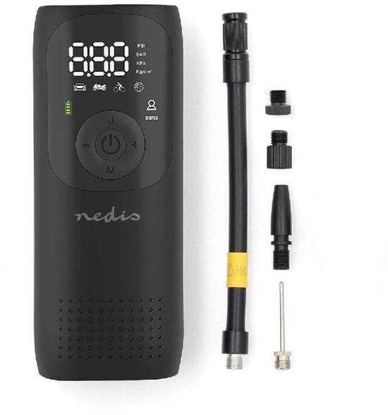 Nedis Draagbare Compressor – Luchtpomp met Zaklamp – Oplaadb, Bricolage & Construction, Compresseurs, Envoi