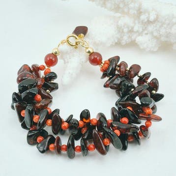 Corail - Argent, Plaqué or - Bracelet - CORALLO MEDITERRANEO