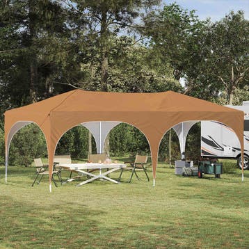 vidaXL Pop-up Feesttent 575 x 288 x 245 cm Beige Oxford Stof, Verzenden, Nieuw
