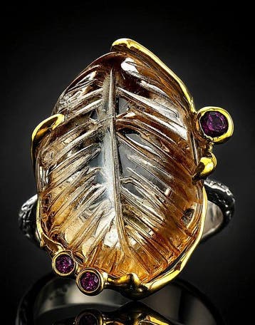 Bague citrine naturelle - argent sterling 925 - bijou
