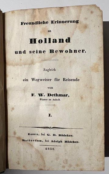 Dethmar, F.W. - [Reisgids Baedeker] Freundliche Erinnerung