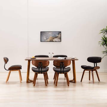 vidaXL Eetkamerstoelen 6 st gebogen hout en stof grijs, Verzenden, Nieuw