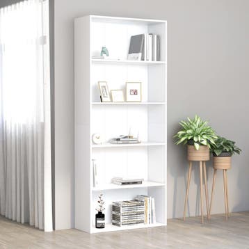 vidaXL Boekenkast met 5 schappen 80x30x189 cm bewerkt hout, Verzenden, Nieuw