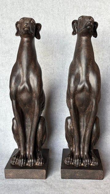 Beeld, Paar Windhonden 56 cm (Zonder Minimumprijs) - 56 cm -, Antiek en Kunst