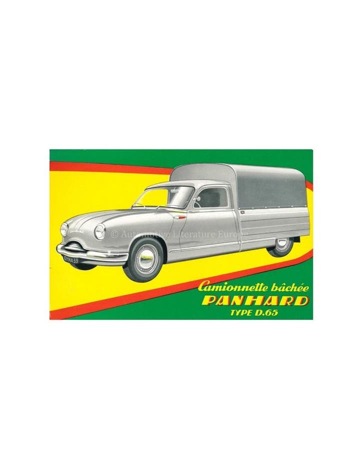 1956 PANHARD DYNA D65 CAMIONNETTE BACHEE BROCHURE FRANS, Livres, Autos | Brochures & Magazines