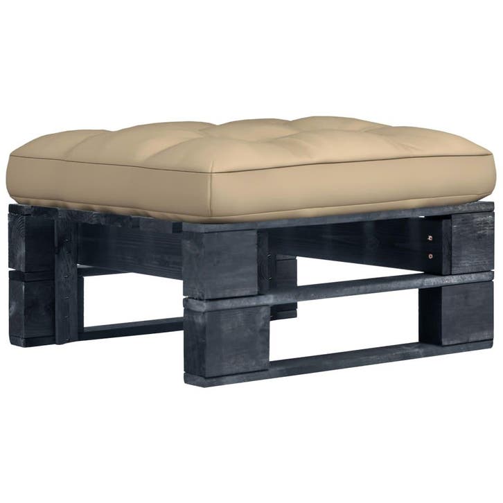 vidaXL Tuinhocker pallet zwart geïmpregneerd grenenhout, Tuin en Terras, Tuinsets en Loungesets, Nieuw, Verzenden