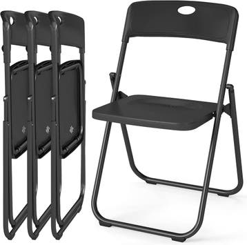 Klapstoelen - Vouwstoelen - Set van 4 - Eettafelstoelen - Zw, Verzenden, Nieuw