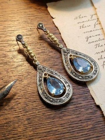Zonder minimumprijs - Oorbellen - 9 kt. Zilver, Geel goud, Handtassen en Accessoires, Oorbellen, Nieuw