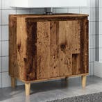 vidaXL Wastafelkast 58x33x60 cm bewerkt hout oud houtkleurig, Verzenden