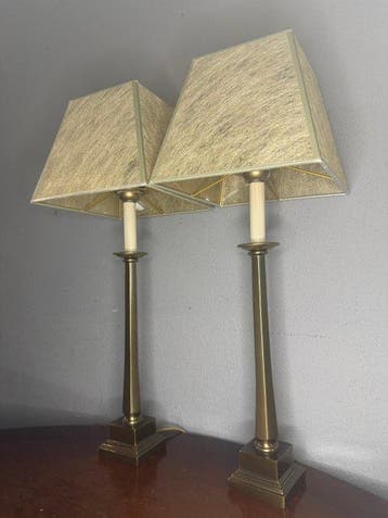 kullmann Lampen - Tafellamp (2) - Verguld brons - zware, Nieuw