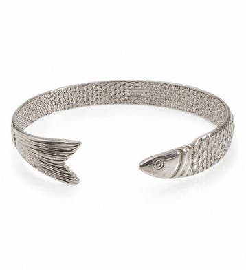 Sans prix de réserve - Bracelet Argent - Silver Fish Cuff