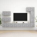 vidaXL 8-delige Tv-meubelset spaanplaat betongrijs, Huis en Inrichting, Verzenden, Nieuw