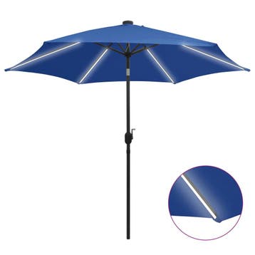 vidaXL Parasol met LED-verlichting en aluminium paal 300 cm, Verzenden, Nieuw