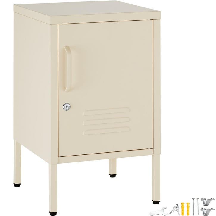 tectake nachtkastje - crème, Maison & Meubles, Tables | Tables d'appoint, Envoi