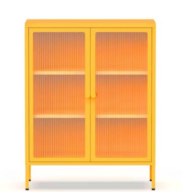 Archiefkast - Kantoorkast - Metalen kast met deuren - Oranje, Verzenden, Nieuw